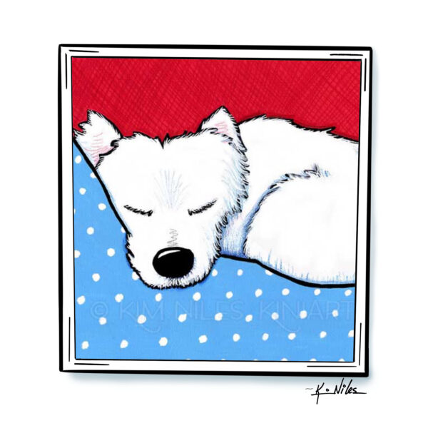 Napping Westie art print