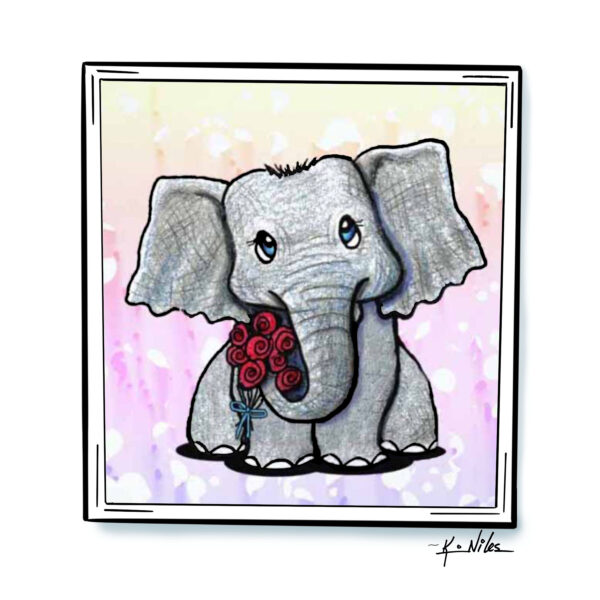 Cute elephant art print