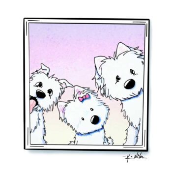 Westie trio art