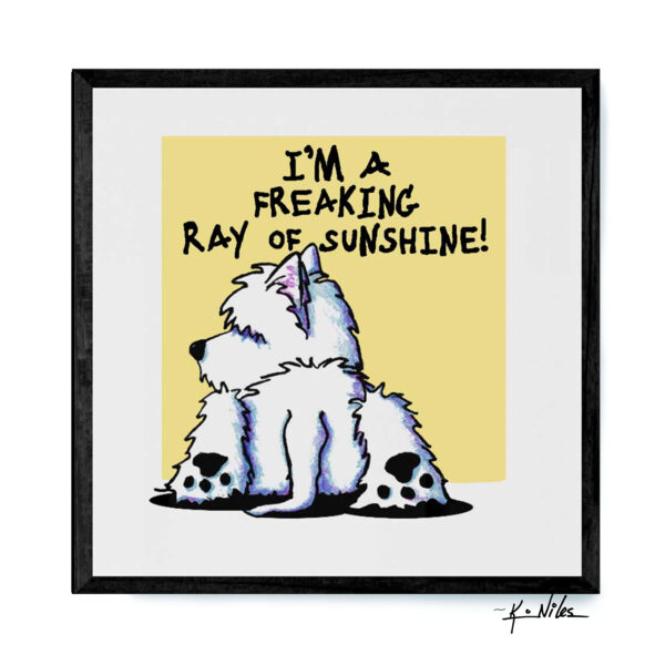 Ray of sunshine westie art print