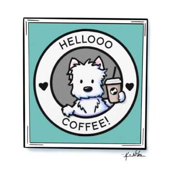 Westie coffee lover art