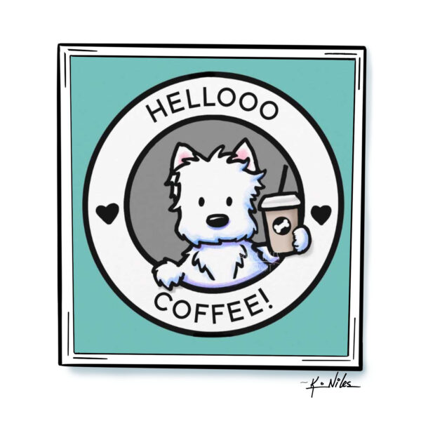 Westie coffee lover art