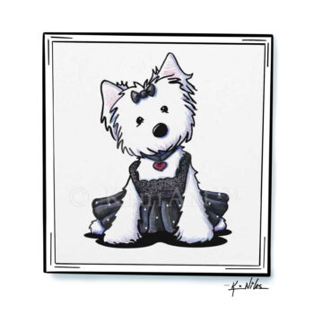 Westie Little Black Dress art print