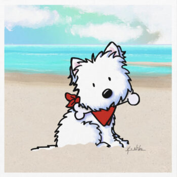 KiniArt Westie Beach print