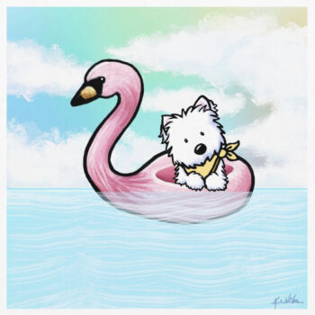 Beach Flamingo Floaty Westie