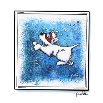 Diving Westie print by Kim Niles