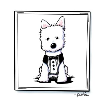 Original Westie terrier dog art, matted