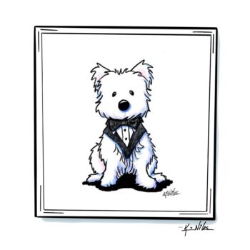 KiniArt Westie original art. © Kim Niles, KiniArt™