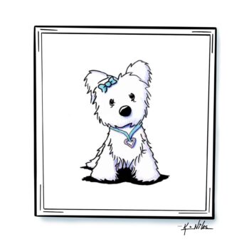 Cute westie terrier dog art