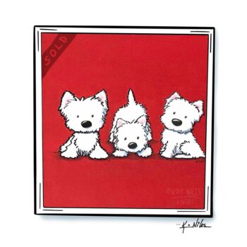 SOLD Original Westie Dog Art