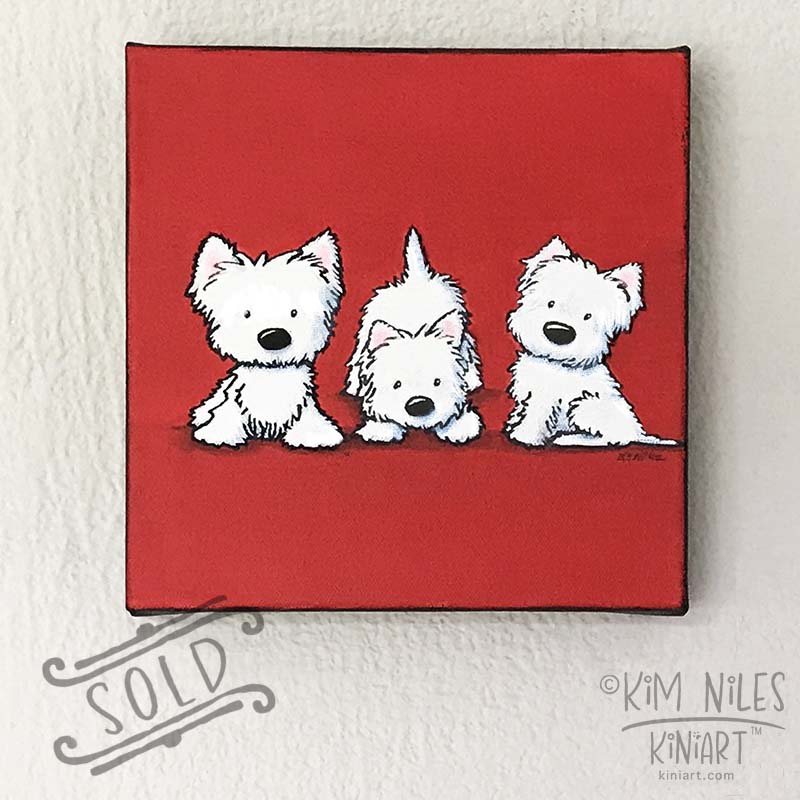 Westie Original Painting – KiniArt™ by Contemporary PUP Artist, Kim Niles