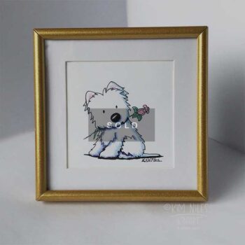 Framed KiniArt Westie terrier Art