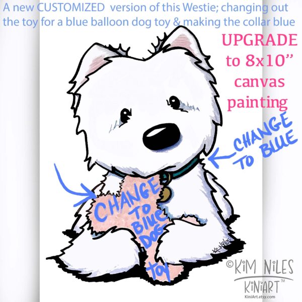 Upgrade to order to Customize a version of this sold KiniArt Westie terrier dog art by KIM NILES.