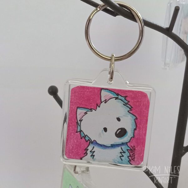 KiniArt Westie art keychain