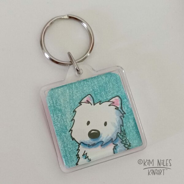 KiniArt Westie art keychain