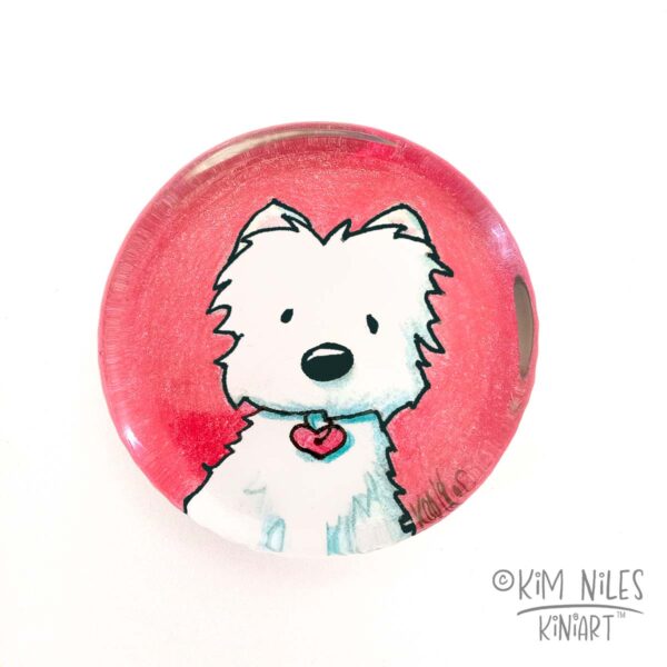 Westie Art Glass paperweight