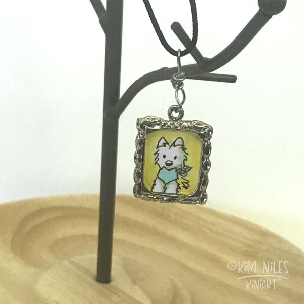 Original Westie art charm necklace