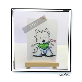 SOLD Westie dog drawing