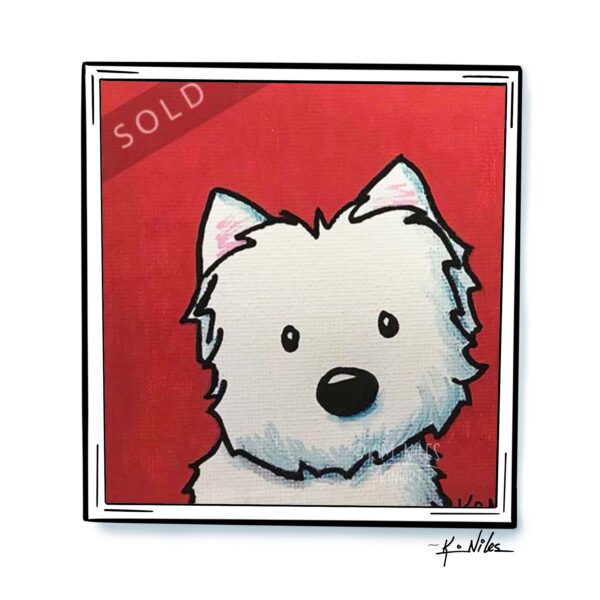 SOLD Westie dog canvas painting