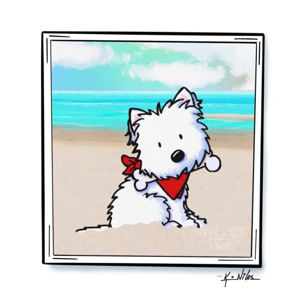 KiniArt Westie Beach print