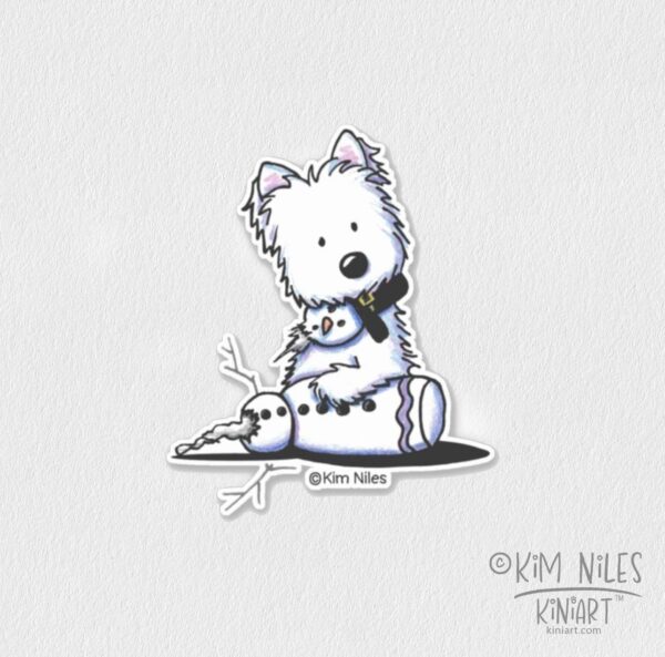 Snowman Westie sticker