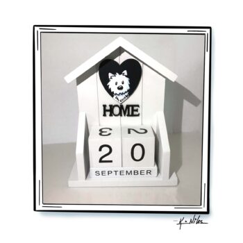 Hand painted Westie wooden Calendar