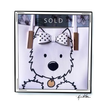 Hand Painted KiniArt Westie MF Collection Handbag