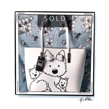 Hand Painted KiniArt Westie Tote