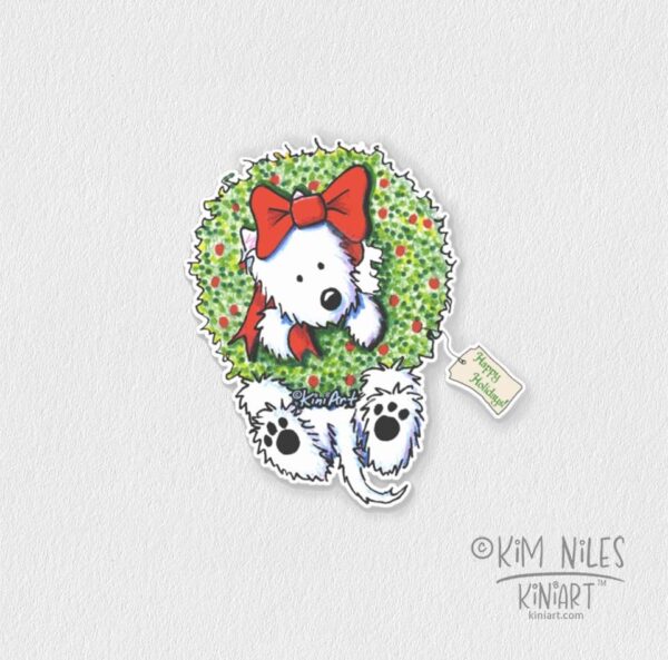 Christmas Westie sticker