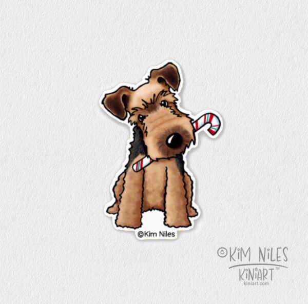 Christmas welsh terrier sticker