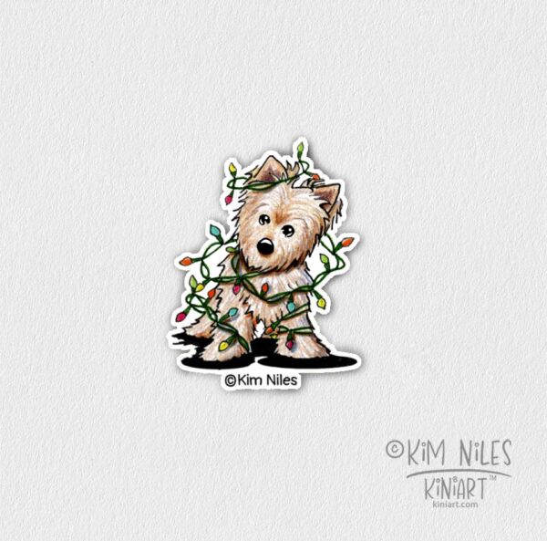 Christmas Norwich Terrier sticker