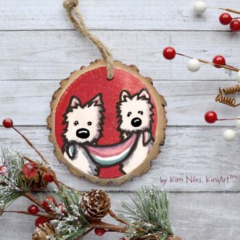 Westie handmade original art ornament