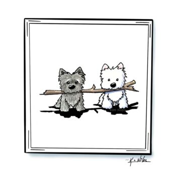 Cairn and Westie Terrier art