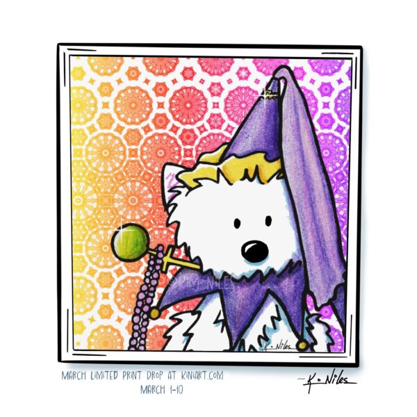 Mardi Gras Westie Print