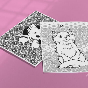 KiniArt cat coloring sheet