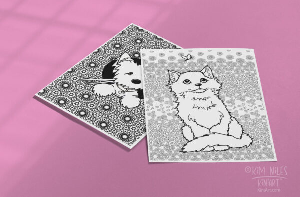 KiniArt cat coloring sheet